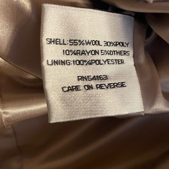 Kenneth Cole New York Tan Pea Coat Sz 8 - Picture 6 of 10